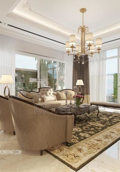  Tổng hợp các mẫu thiết kế nội thất tân cổ điển phòng khách biệt thự cao cấp
