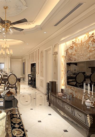  THIẾT KẾ NỘI THẤT TÂN CỔ ĐIỂN VINHOMES NGUYỄN CHÍ THANH - CHỊ NGUYỆT 